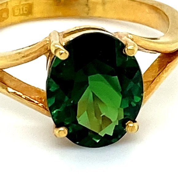 GIA Chrome Tourmaline 2.80ct Solid 22K Gold Ring - Picture 7 of 10